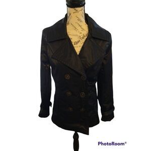 Merona black Button.Jacket Medium Black Y2K Classic Sleek City
